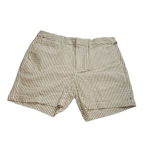 A New Day Women's Cream/Brown Stripe Shorts Size 8